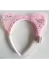 Pembe Pullu Led Işıklı Kedi Kulak Taç