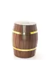 Pirinç Ahşap Fıçı Kumbara 15 Cm