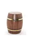 Pirinç Ahşap Fıçı Kumbara 18 Cm