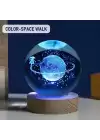Satürnlü Kız Tasarımlı Işıklı Cam Küre