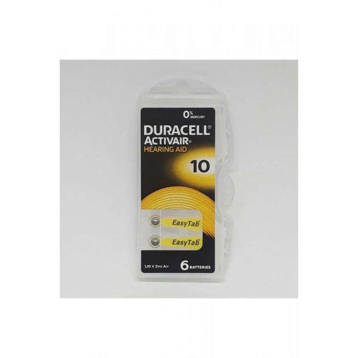 Duracell 10 Numara İşitme Cihaz Pili Kulaklık Pili 6lı