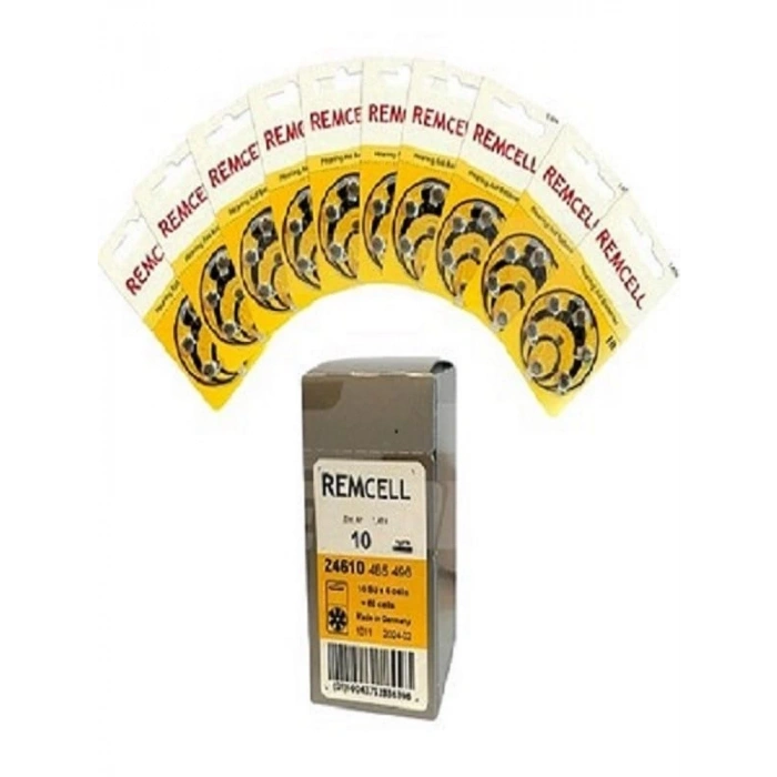 Remcell 10 Numara İşitme Cihaz Pili Kulaklık Pili 6lı Blister-10 PAKET