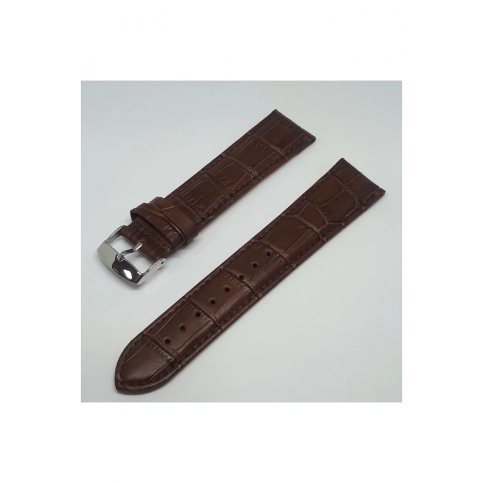 20mm Kahverengi Croco Hakiki Deri Saat Kordonu