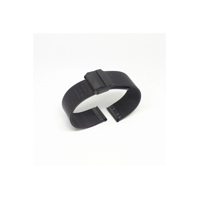 20mm Siyah Renk Hasır İnce Örgü Çelik Kaplama Metal Saat Kordonu