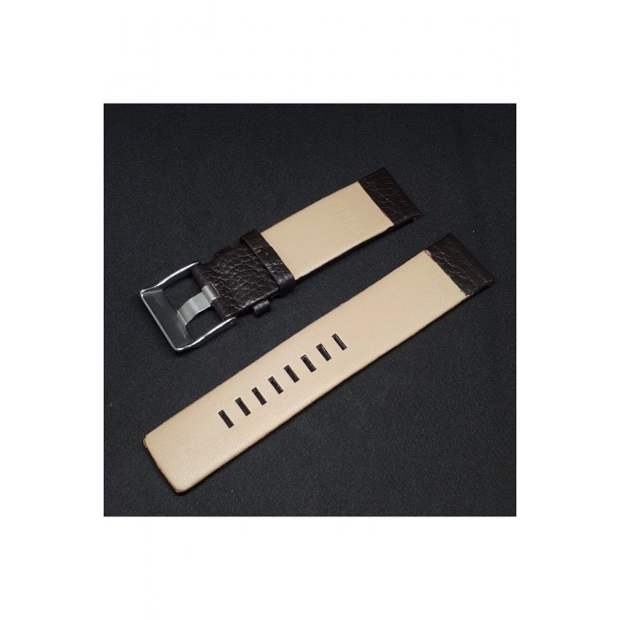 22mm Diesel Uyumlu Kahverengi Hakiki Deri Saat Kordonu Toka Ölçü 22mm