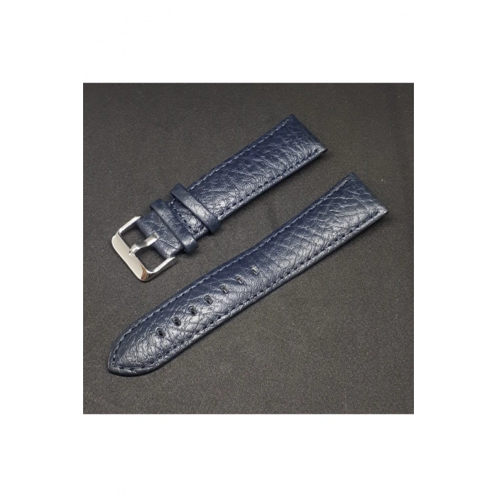 22mm Lacivert Rolax Bombeli Deri Saat Kayışı Kordonu 22x20