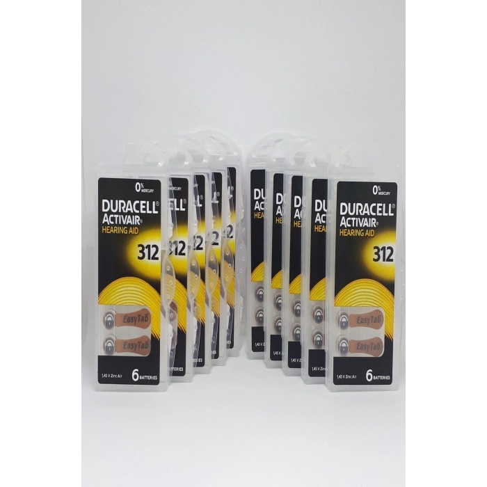 Duracell 312 Numara İşitme Cihaz Pili Kulaklık Pili 6lı*10 Pa...