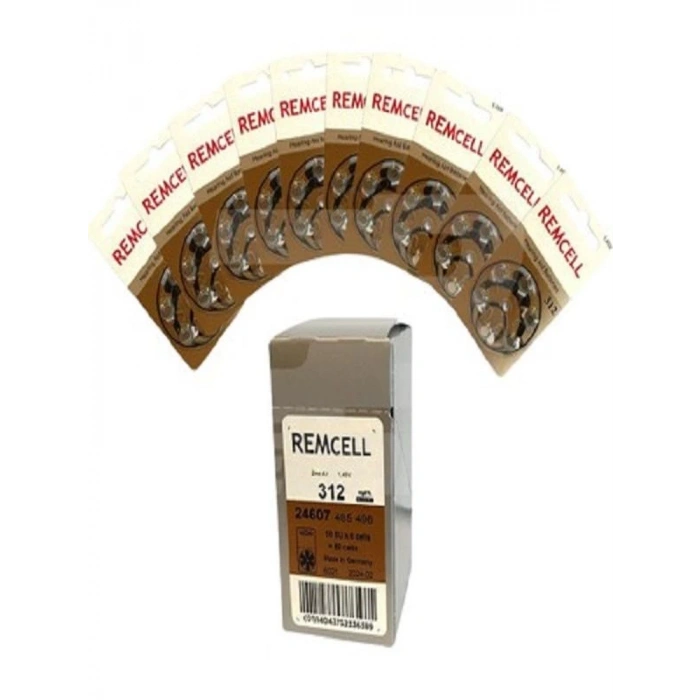 Remcell 312 Numara İşitme Cihaz Pili Kulaklık Pili 6lı Blister-10 PAKET