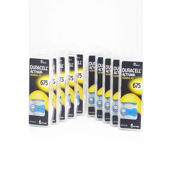 Duracell 675 Numara İşitme Cihaz Pili Kulaklık Pili 6lı*10 Pa...