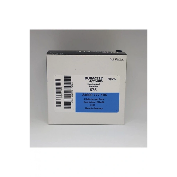 Duracell 675 Numara İşitme Cihaz Pili Kulaklık Pili 6lı*10 Pa...