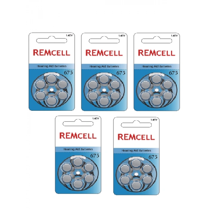 Remcell 675 Numara İşitme Cihaz Pili Kulaklık Pili 6lı Blister-5 PAKET