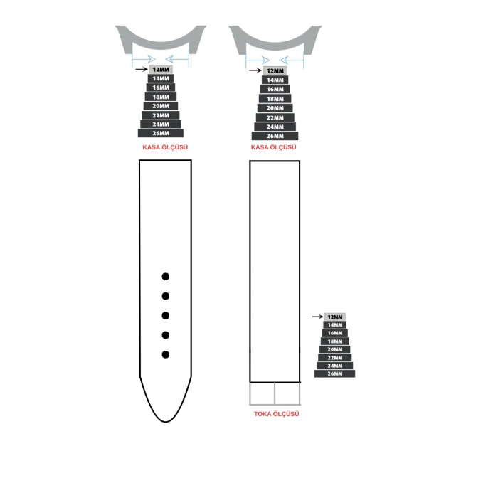 22mm Açık Kahve Taba Renk Crazy Hakiki Deri Saat Kordonu - Toka Ölçü 22mm