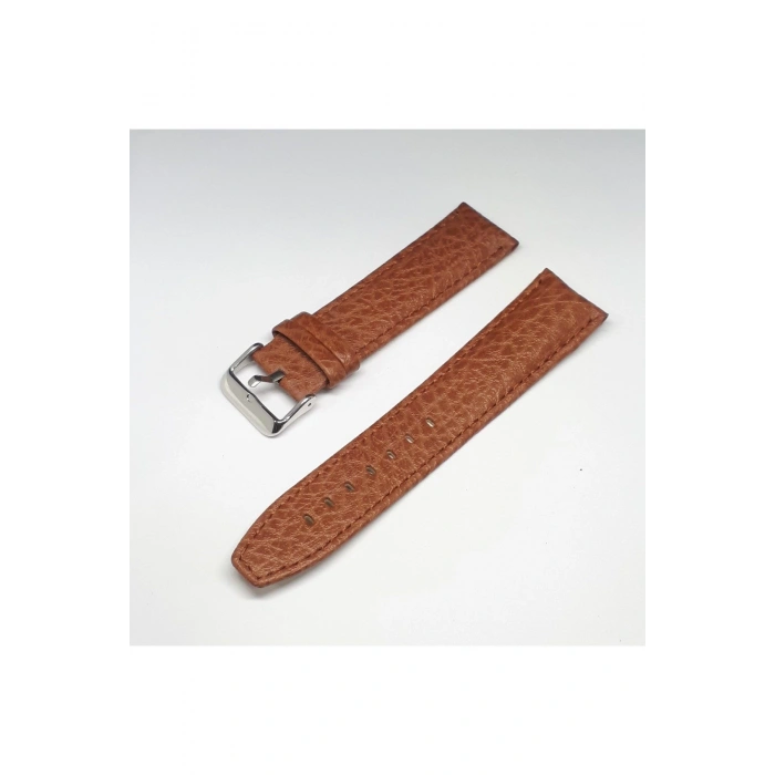 22mm Taba Açık Kahverengi Rolax Bombeli Deri Saat Kayışı Kordonu 22x20