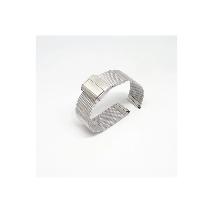 18mm Beyaz Renk Hasır İnce Örgü Çelik Kaplama Metal Saat Kordonu