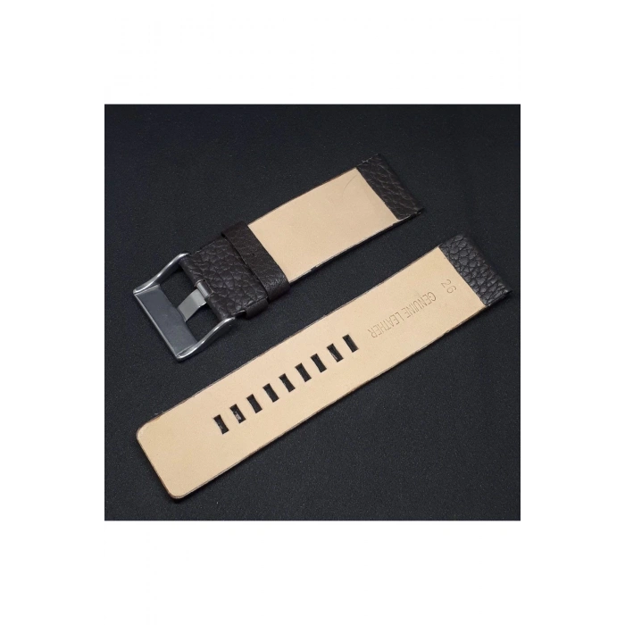 26mm Diesel Uyumlu Kahverengi Hakiki Deri Saat Kordonu Toka Ölçü 26mm