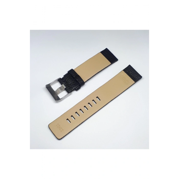22mm Diesel Uyumlu Siyah Hakiki Deri Saat Kordonu Toka Ölçü 22mm