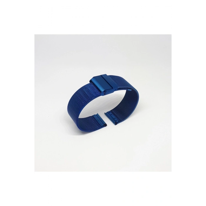 20mm Lacivert Mavi Renk Hasır İnce Örgü Çelik Kaplama Metal Saat Kordonu