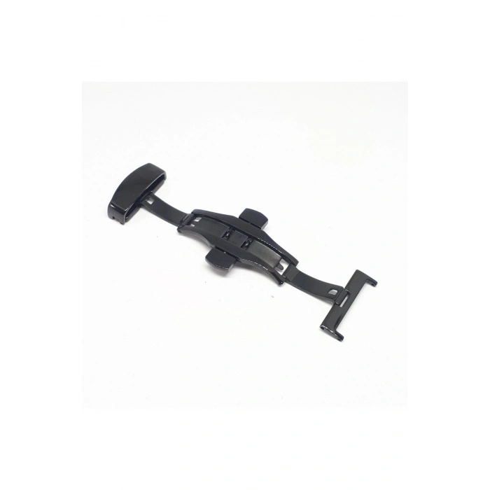 Saat Deri Kordon Klipsi Kelebek Kilit Siyah - Toka Ölçü  22mm