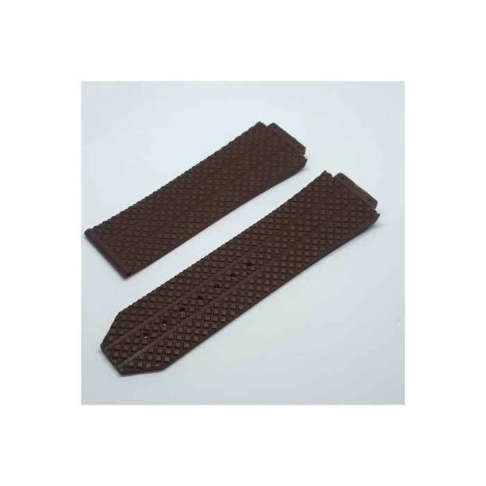 Hublot Uyumlu Slikon Saat Kordonu Kayışı|Kilit 24MM - KAHVE