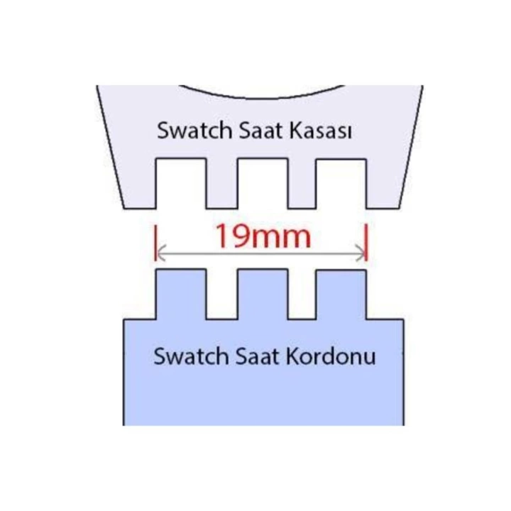 19mm Swatch Uyumlu Chrono Model Slikon Saat Kordonu - KIRMIZI