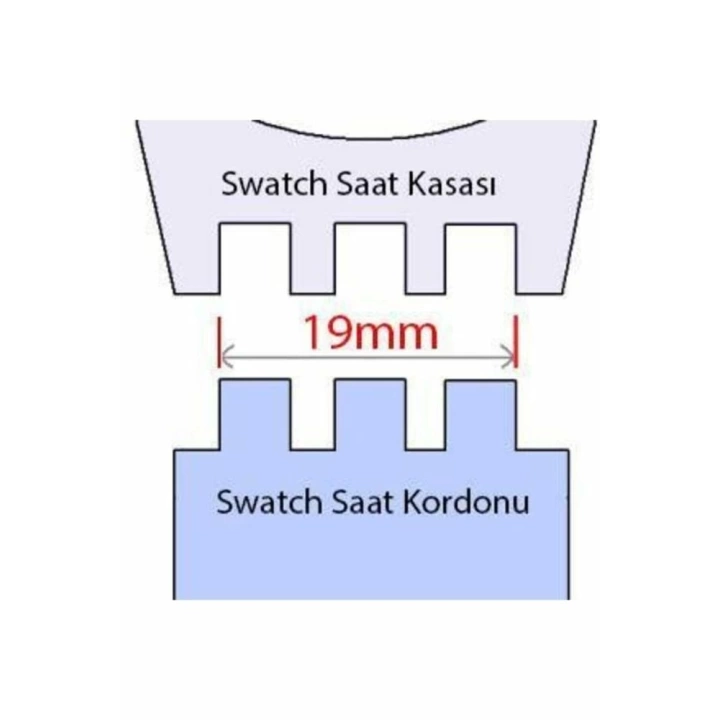 19mm Swatch Uyumlu Siyah Slikon Saat Kordonu