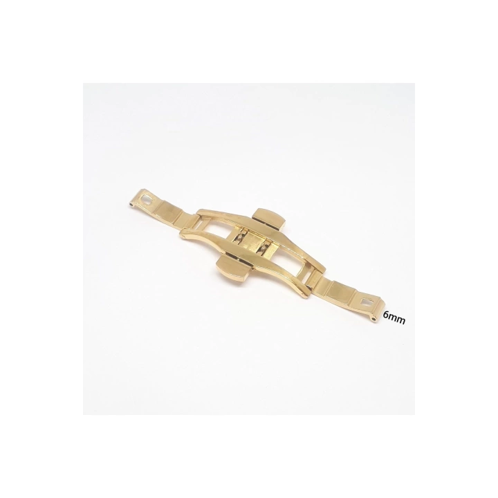 Emporio Armani Tissot Saat Uyumlu Metal Kordon Kelebek Basmalı Kilit Sarı Gold - 6 mm