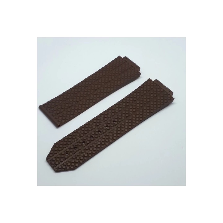 Uyumlu Slikon Saat Kordonu Kayışı|kilit 24mm - Kahve