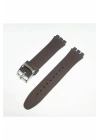 17mm Swatch Uyumlu Chrono Model Slikon Saat Kordonu - KAHVE