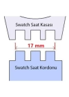 17mm Swatch Uyumlu Chrono Model Slikon Saat Kordonu - KIRMIZI
