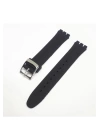 17mm Swatch Uyumlu Siyah Slikon Saat Kordonu
