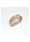 18mm Rose Bakır Renk Hasır Ince Örgü Çelik Kaplama Metal Saat Kordonu