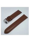 20mm Açık Kahve Taba Renk Desensiz Hakiki Deri Saat Kordonu