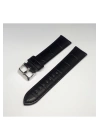 24mm Siyah Croco Bombeli Deri Saat Kayışı Kordonu 24x22
