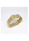 Gold Renk Hasır Ince Örgü Çelik Kaplama Metal Saat Kordonu 16mm
