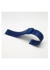 Hasır Ince Örgü Çelik Kaplama Metal Saat Kordonu Lacivert 20mm
