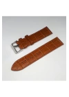 Taba Açık Kahverengi Croco Deri Saat Kayışı Kordonu 24x24 24mm