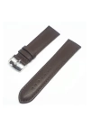 Unisex Kahverengi Desensiz Hakiki Deri Saat Kordonu 20 mm