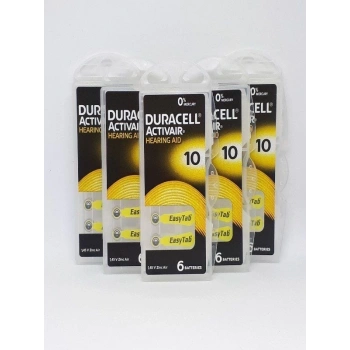 Duracell 10 Numara Kulaklık Pili 6lı-5 Paket 5*6