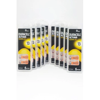 Duracell 13 Numara İşitme Cihaz Pili Kulaklık Pili 6lı*10 Paket