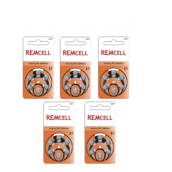 Remcell 13 Numara İşitme Cihaz Pili Kulaklık Pili 6lı Blister-5 PAKET