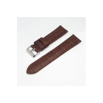 18mm Golf Marka Kahve Croco Hakiki Deri Saat Kordonu