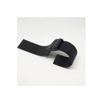 18mm Siyah Renk Hasır Kalın Örgü Çelik Kaplama Metal Saat Kordonu