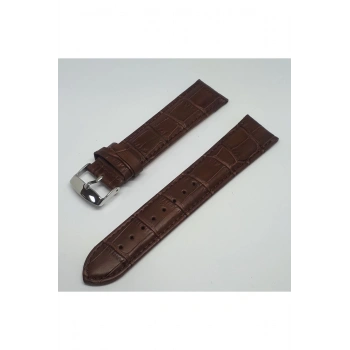 20mm Kahverengi Croco Hakiki Deri Saat Kordonu