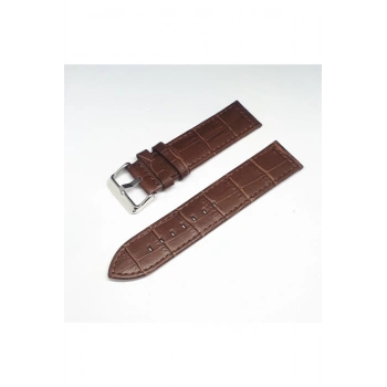 22mm Kahverengi Croco Deri Saat Kayışı Kordonu 22x22