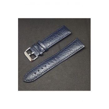 22mm Lacivert Rolax Bombeli Deri Saat Kayışı Kordonu 22x20