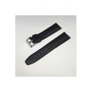 24mm Siyah Rolax Bombeli Deri Saat Kayışı Kordonu 24x22