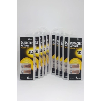 Duracell 312 Numara İşitme Cihaz Pili Kulaklık Pili 6lı*10 Pa...