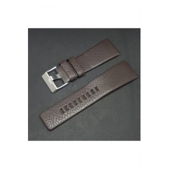32mm Diesel Uyumlu Kahverengi Hakiki Deri Saat Kordonu Toka Ölçü 24mm