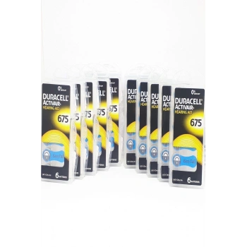 Duracell 675 Numara İşitme Cihaz Pili Kulaklık Pili 6lı*10 Pa...