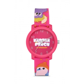 DAVID GUNER KAPTAN PENGU ÇOCUK SAATİ - PEMBE - DG-8683LA-AD11